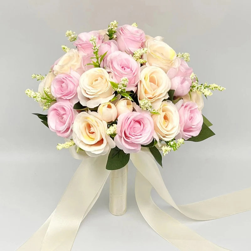 Bride Bouquet Wedding Bouquet Bride Bridesmaid Wedding Accessories Holding Flowers Artificial Natural Rose Wedding Bouquet