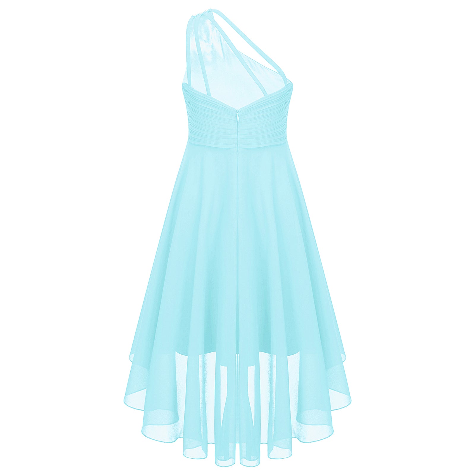 Kids Wedding Flower Girls Dress Shiny Beaded One Shoulder Chiffon Princess Dress Elegant Evening Pageant Birthday Party Gown