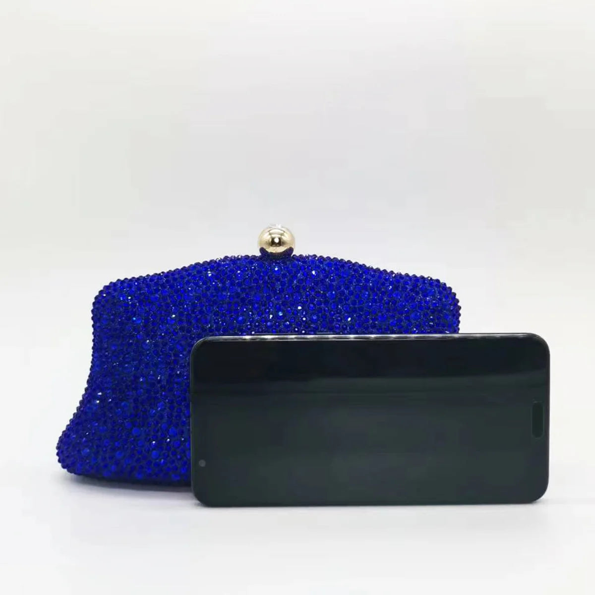 XIYUAN Women Blue/Gold/Red Crystal Bridal Clutch Silver Evening Purses Wedding Party Day Clutches Minaudiere Rhinestone Handbags