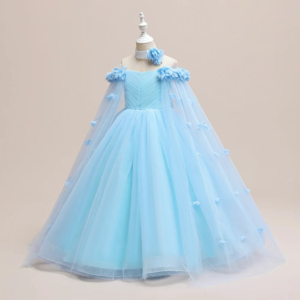 Off-Shoulder Tulle Junior Bridesmaid Dress