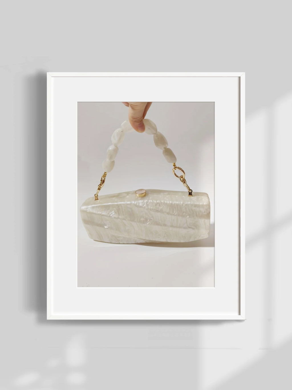 Pearl Marble Acrylic Box Clutch