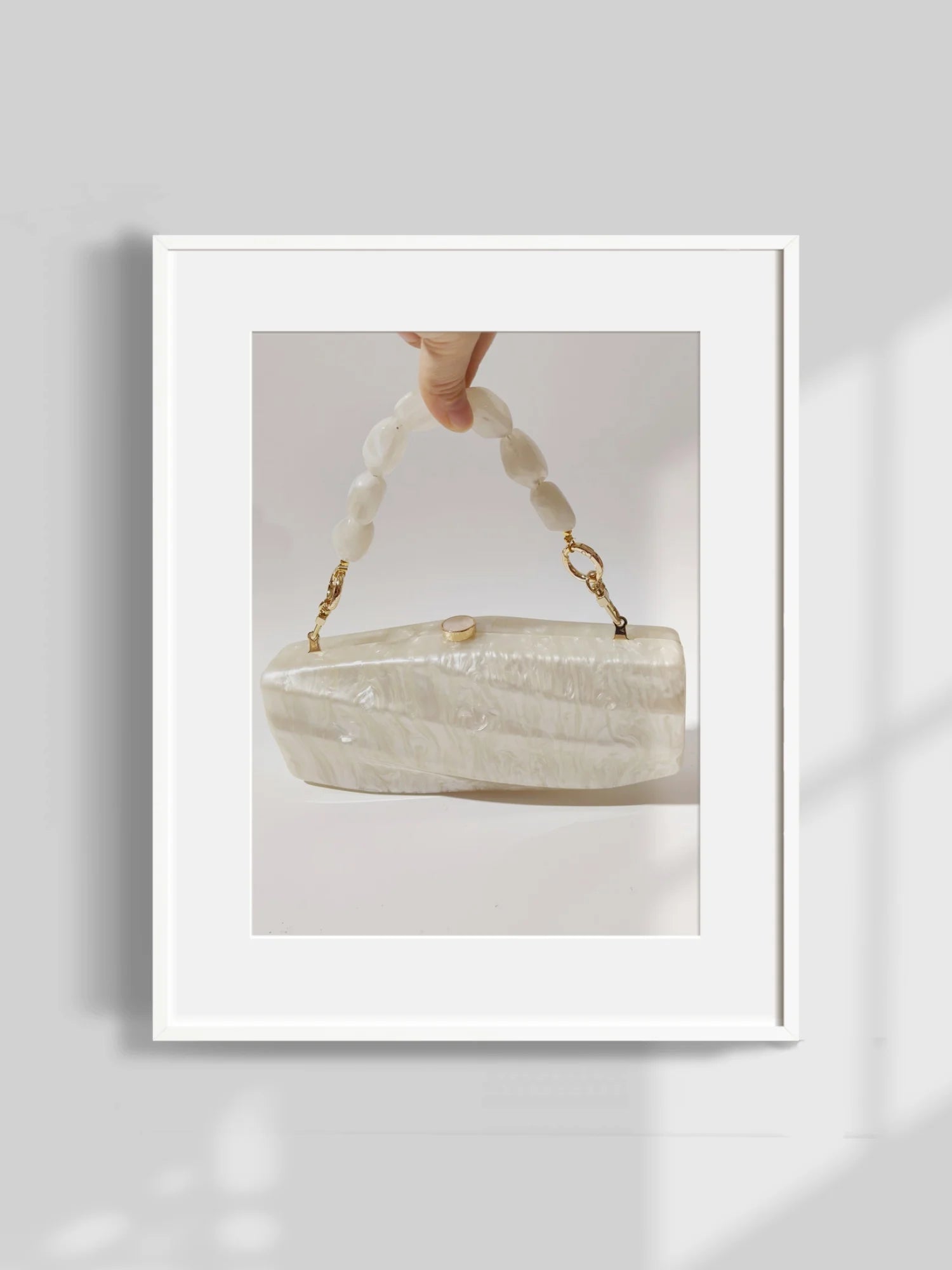 Pearl Marble Acrylic Box Clutch