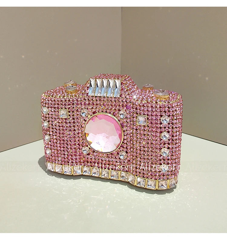 Camera-Shaped Diamond Evening Clutch