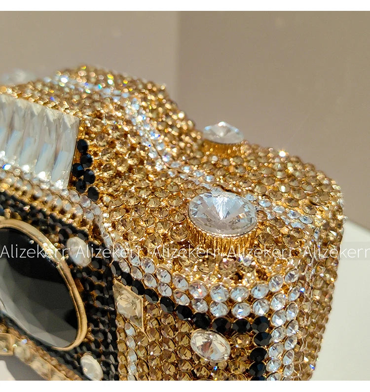 Camera-Shaped Diamond Evening Clutch