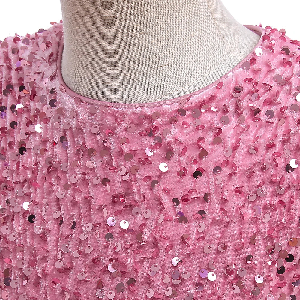 Sequin Bow Party Dress for Girls