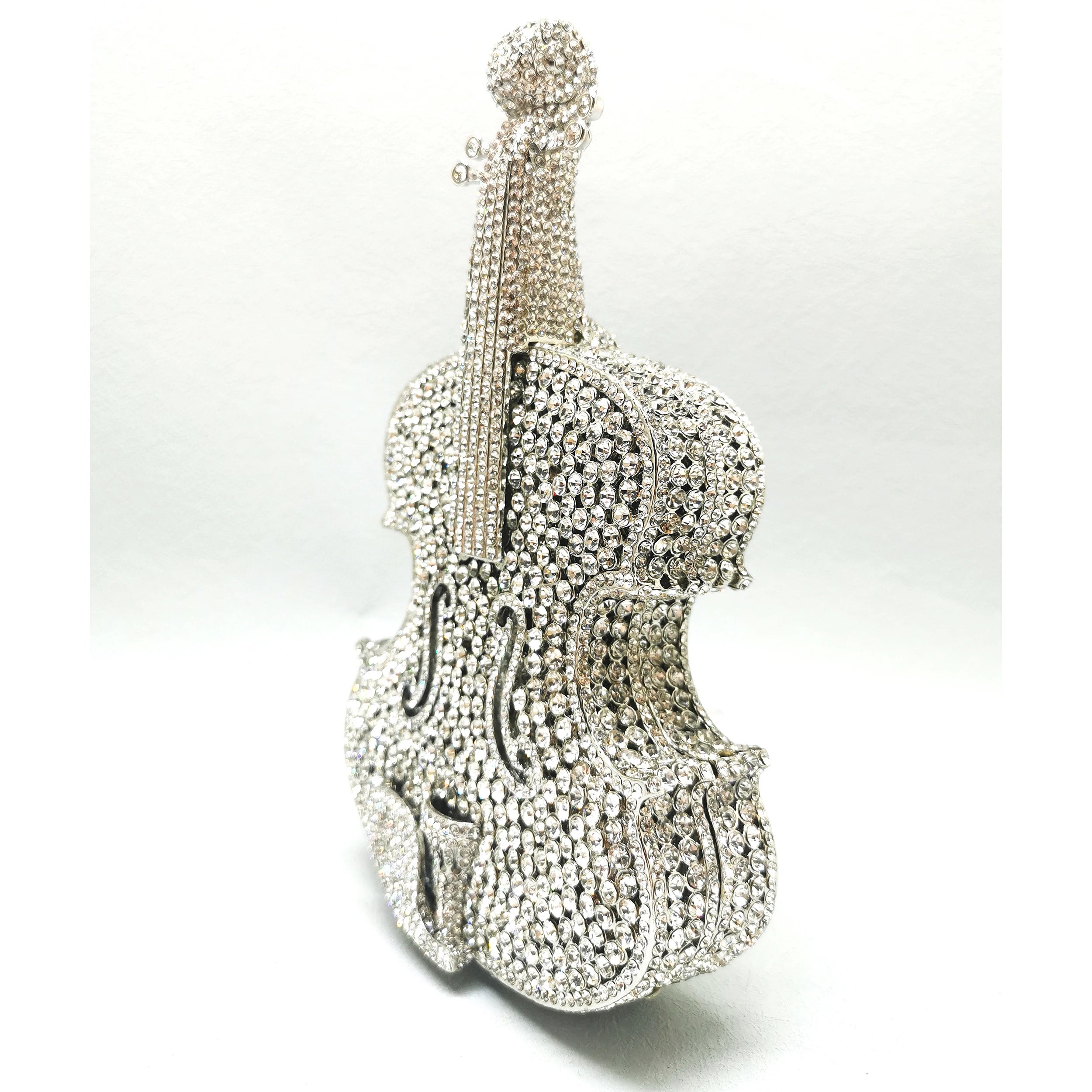 XIYUAN Women AB Silver Gold Blue Green Pink Champagne Red Grey Diamond Handbag Wedding Party Guitar Crystal Bridal Purse Bag