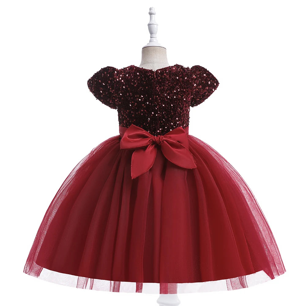 Sequin Bow Party Dress for Girls