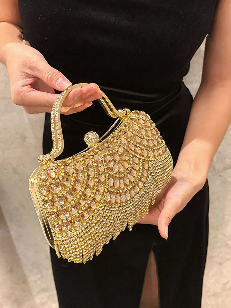Golden Tassel Bridal Clutch