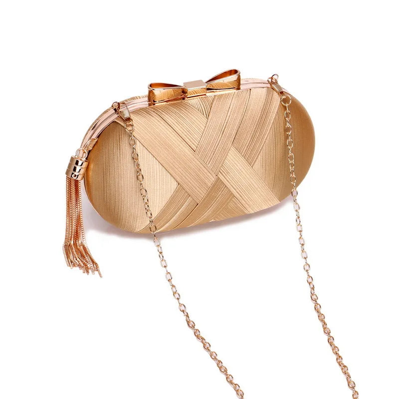 Clutch Bag for Women Elegant Tassel Lightweight Sparkling Compact for Party Wedding Evening