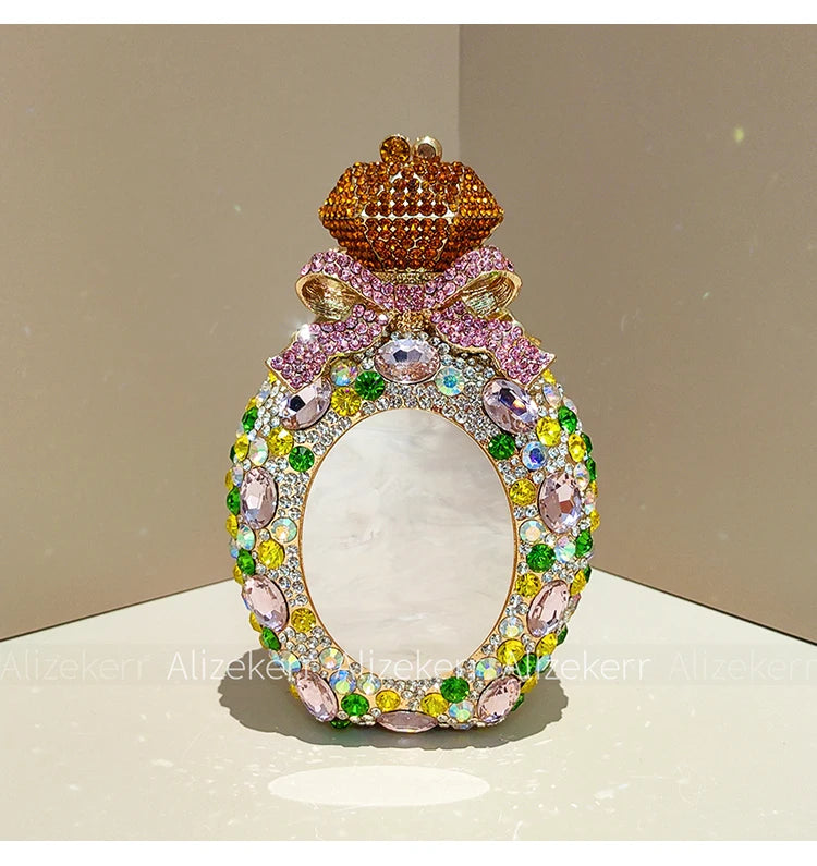 Perfume Bottle Crystal Evening Clutch