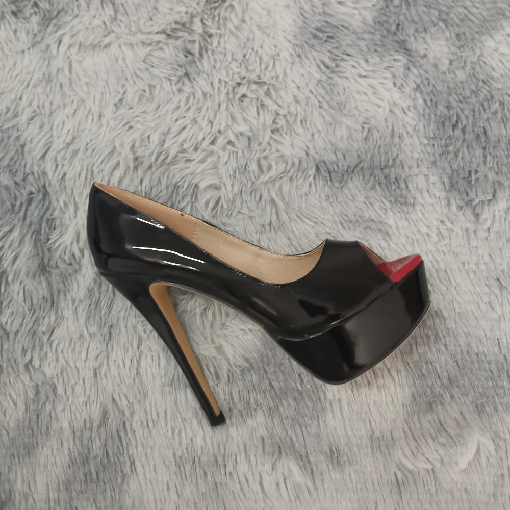 Peep-Toe Platform Stiletto Heels