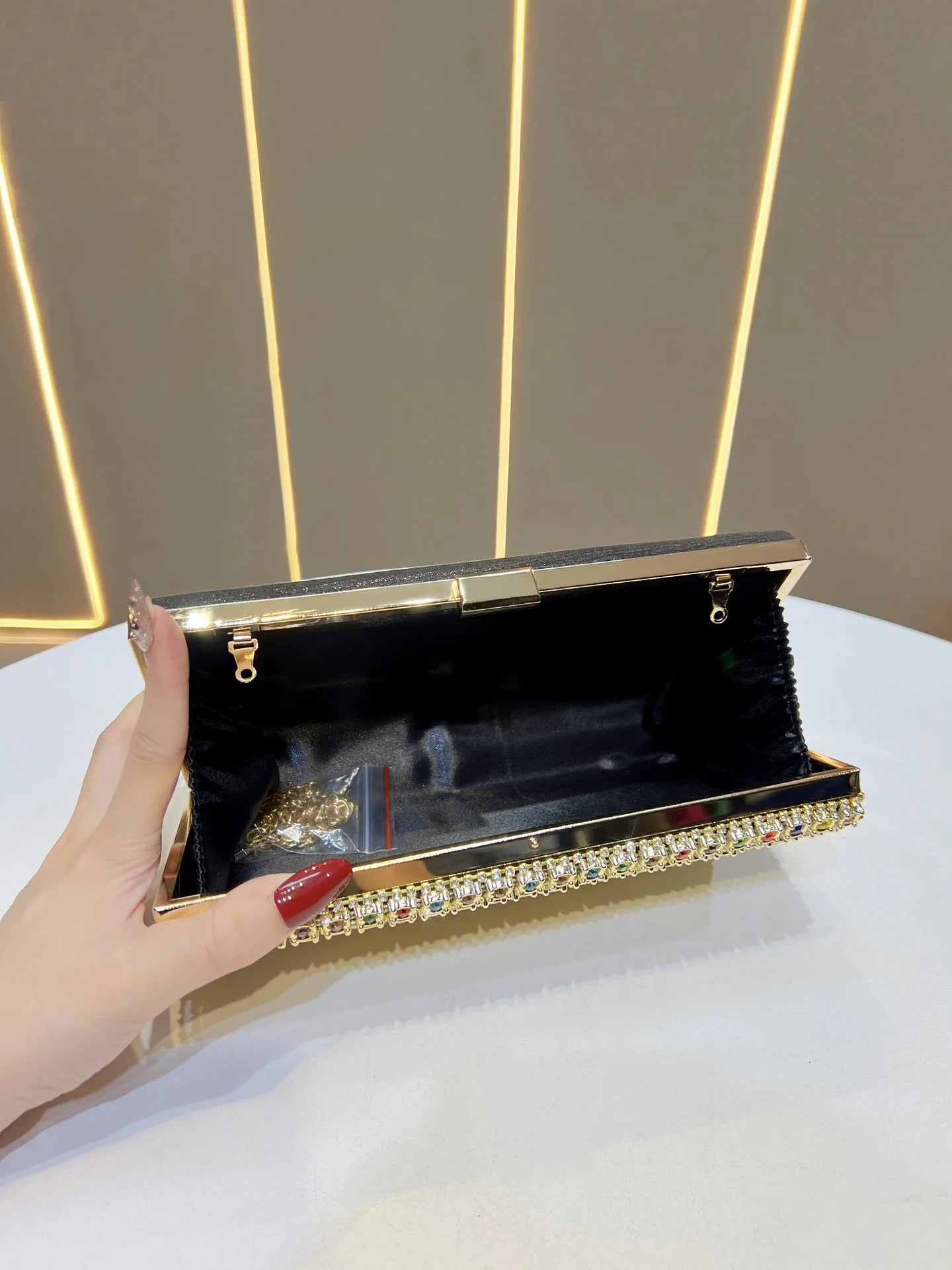 women's clutch exquisite fashion dinner  celebrity rhinestone chain portable women's crossbody women's bag