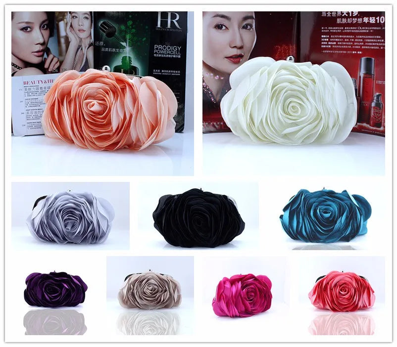Fashion Flower Clutch Bag Women Wedding Handbag Bridal Clutch Purse Evening Dress Clutches Party Wallet Shoulder Chain Bag