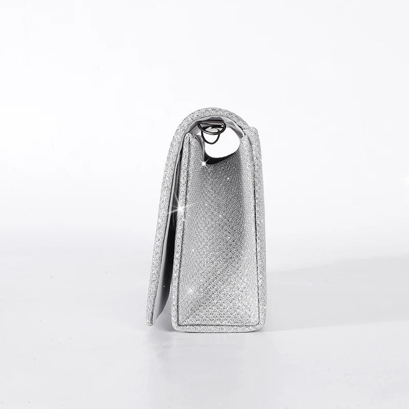 Women's Evening Shoulder Bag Bridal Clutch Party Prom Wedding Envelope Handbag Glitter Shiny Purses Sling Dating Dressy Bag