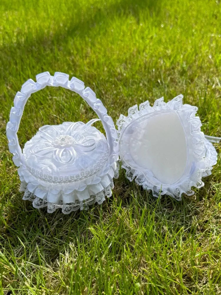 Wedding Flower Girl Ring Storage Box Jewelry Box Holiday Anniversary Proposal Ring Wedding Anniversary Gift for Girlfriend Wife