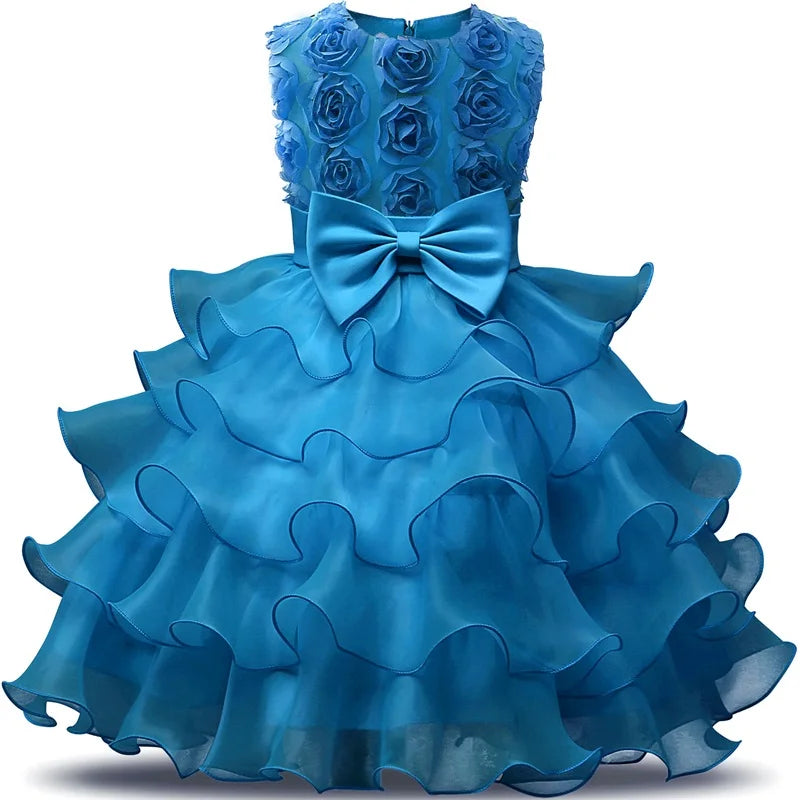 Flower Girl Dress For Wedding Baby Girl 2-8 Years Birthday Outfits Children's Girls First Communion Dresses Girl Kids Party Wear