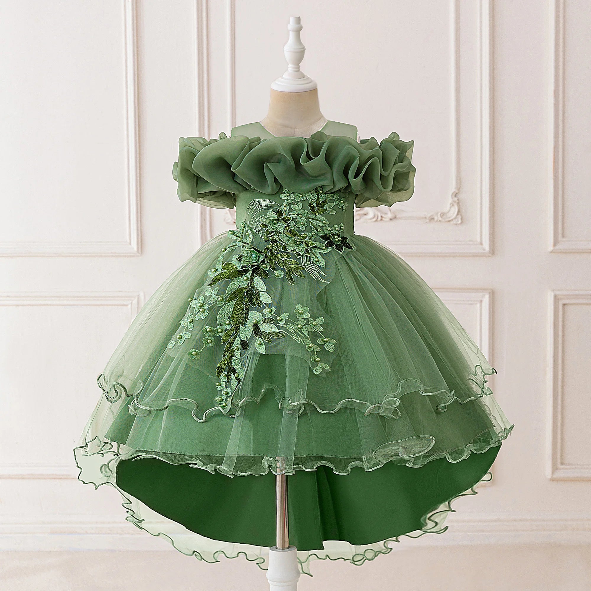 Pink Tulle Princess Flower Girl Dress