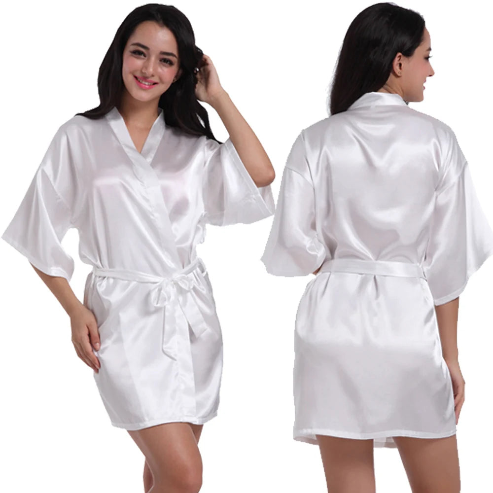 Customized Logo Wedding Date Name Bathrobe Faux Silk Bridal Robe Bride Bridesmaid Wedding Robes Woman Bachelorette Preparewear