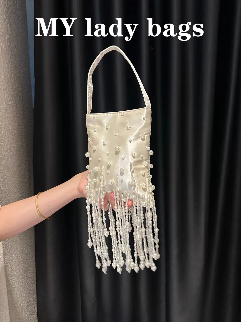 Pearl Beading Tassel Clutch Purse Wedding Party Exquisite Banquet Bag Beads Beaded Women Handbag Luxury Fashion Evening Bag