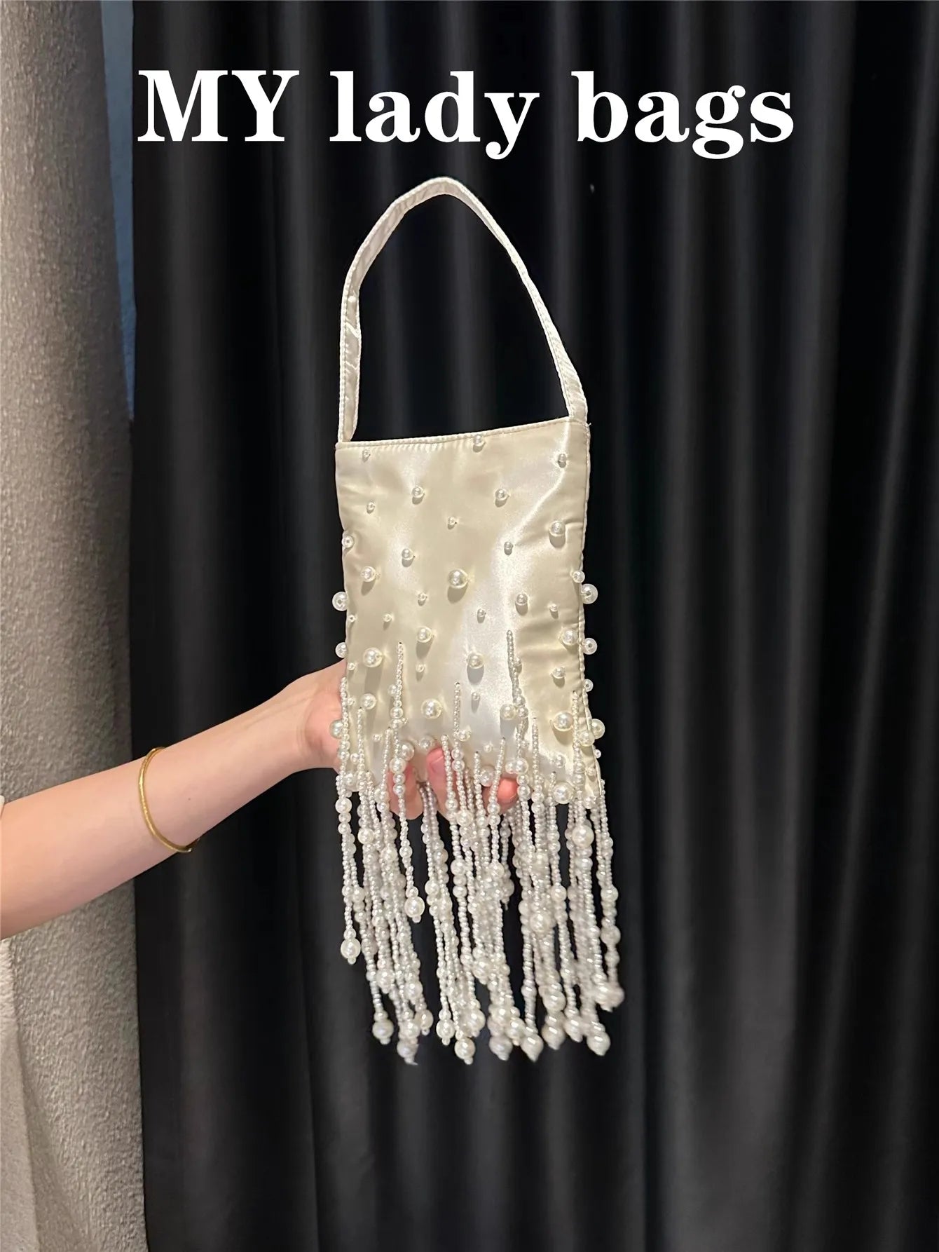 Pearl Beading Tassel Clutch Purse Wedding Party Exquisite Banquet Bag Beads Beaded Women Handbag Luxury Fashion Evening Bag