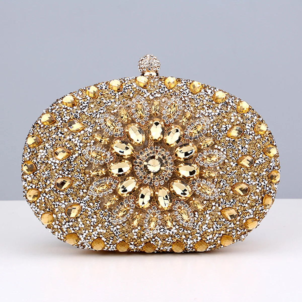 Flower Rhinestone Evening Clutch
