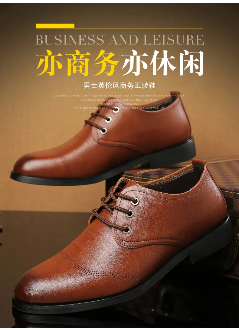 Mens Formal Business Oxford Shoes Classic Leather Dress Shoes for Wedding and Office