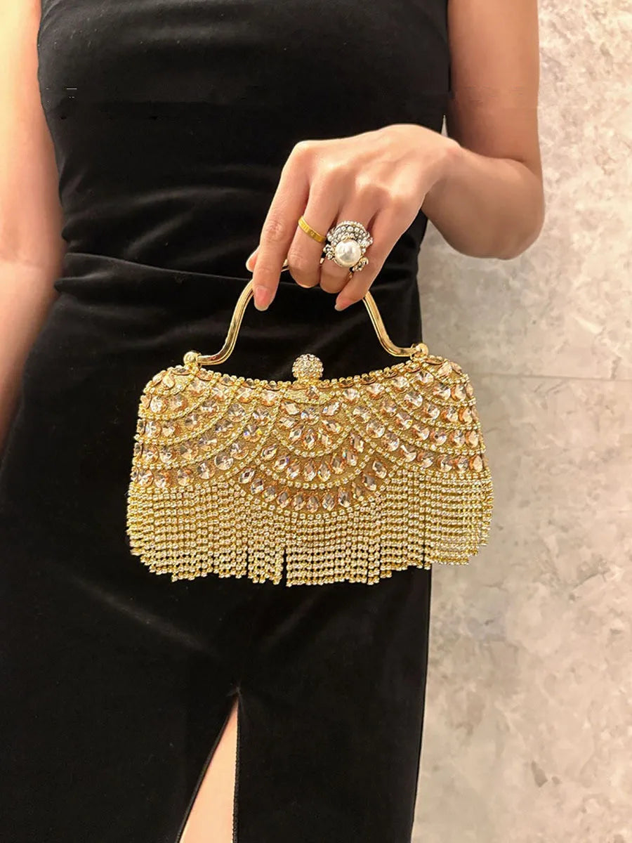 Golden Tassel Bridal Clutch