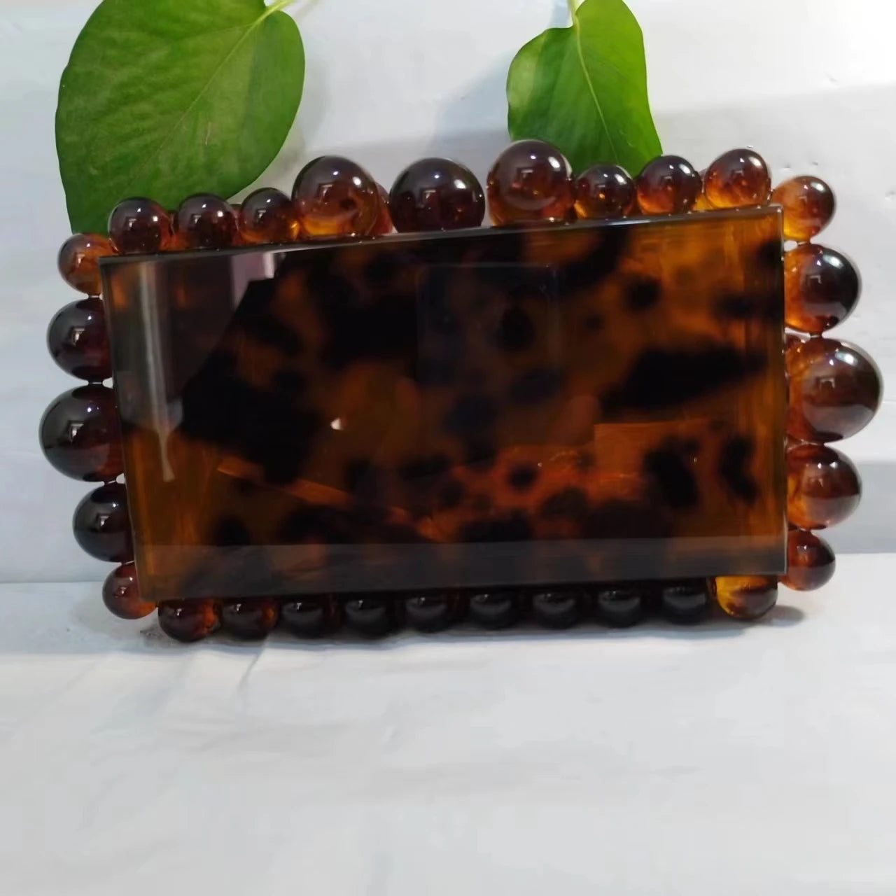 Leopard Acrylic Box Evening Clutch