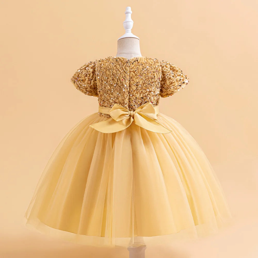 Sequin Bow Party Dress for Girls