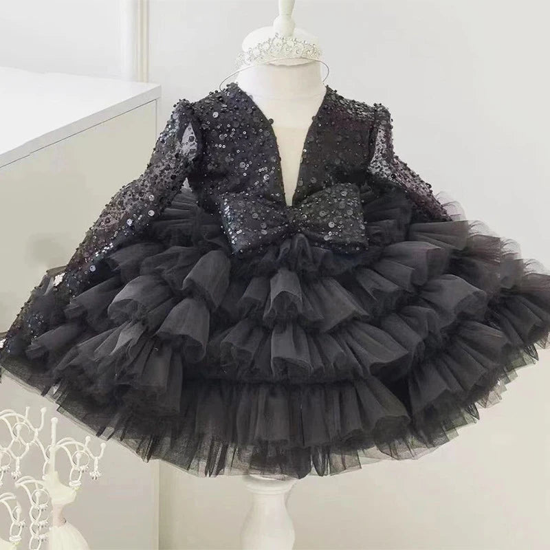 Sequined Ball Gown Flower Girl Dress