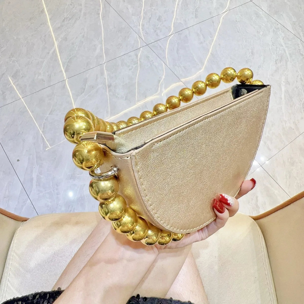 XIYUAN Women Beaded Evening Bags Wedding Party Purse Female White Pearl Dress Bag Ladies Fashion Gorgeous Handbag Bridal Clutch