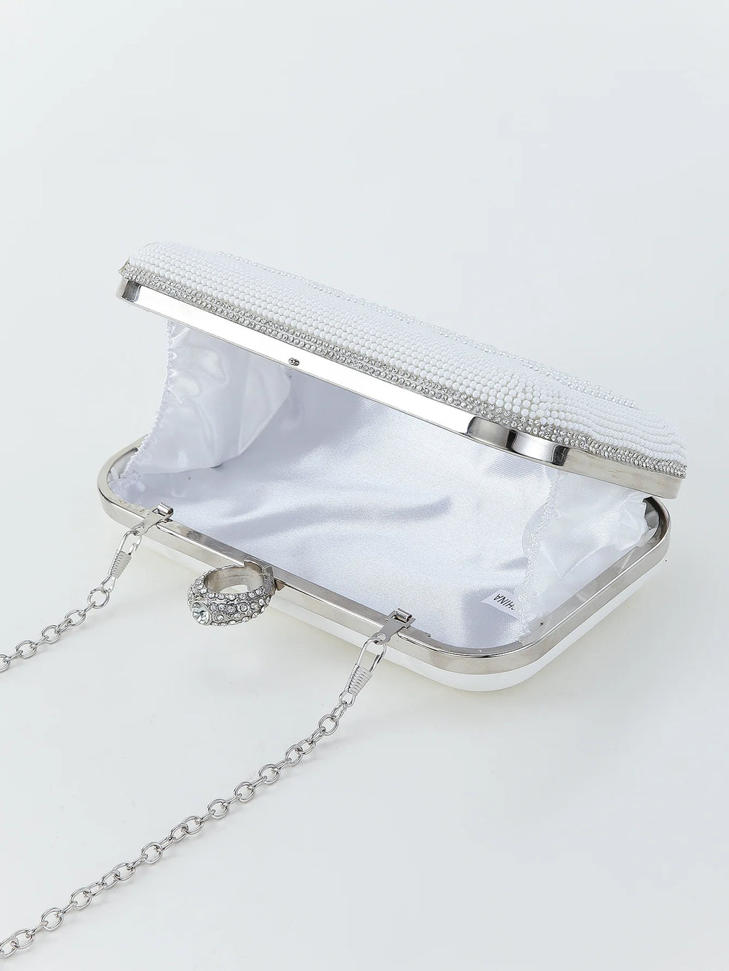 Pearl BRIDE Clutch Purse White Rhinestone Shoulder Handbags Bridal Wedding Evening Bag Ladies Party Decoration MRS Gift Present
