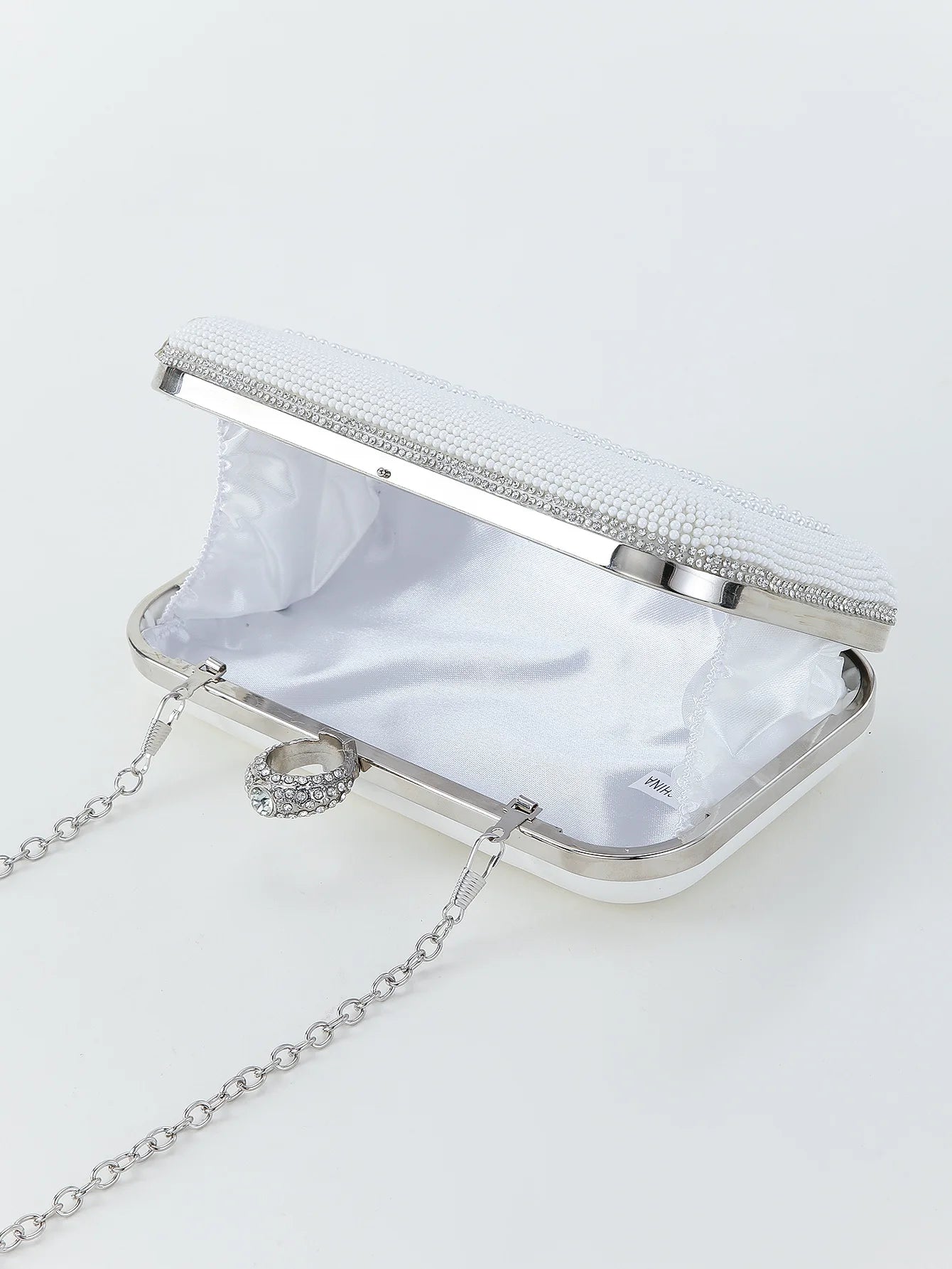 Pearl BRIDE Clutch Purse White Rhinestone Shoulder Handbags Bridal Wedding Evening Bag Ladies Party Decoration MRS Gift Present