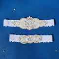 Rhinestone Wedding Garter Bride Accessories Women Silver Color Crystal Flower Bridal Suspenders for Party Dresses Gift