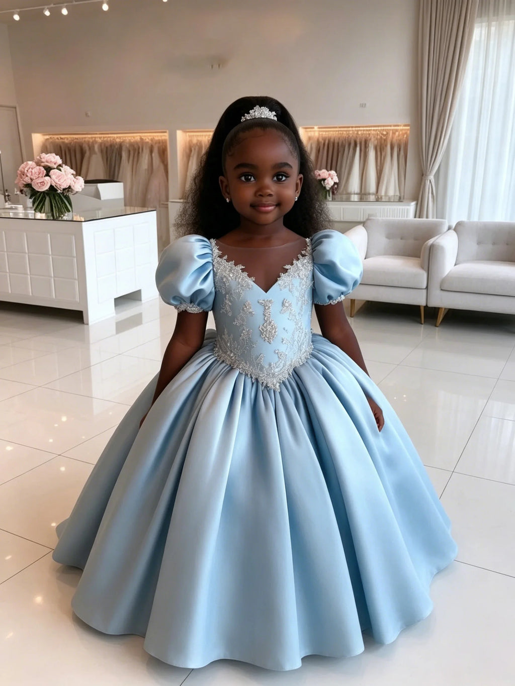 Custom Light Blue Lace Off Shoulder Flower Girl Dress First Christmas Dress Wedding Party Gown for Girls فساتين اطفال