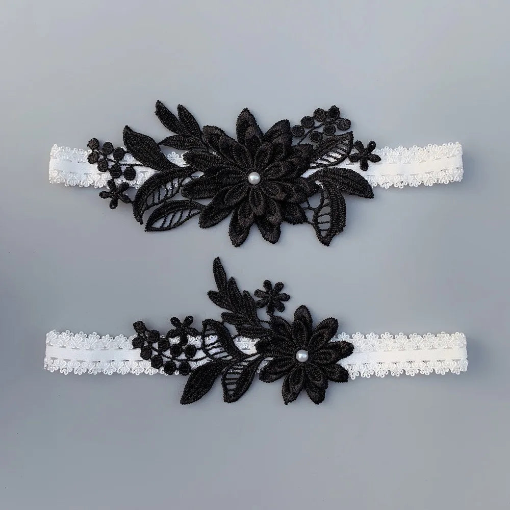 Floral Embroidered Lace Bridal Garter