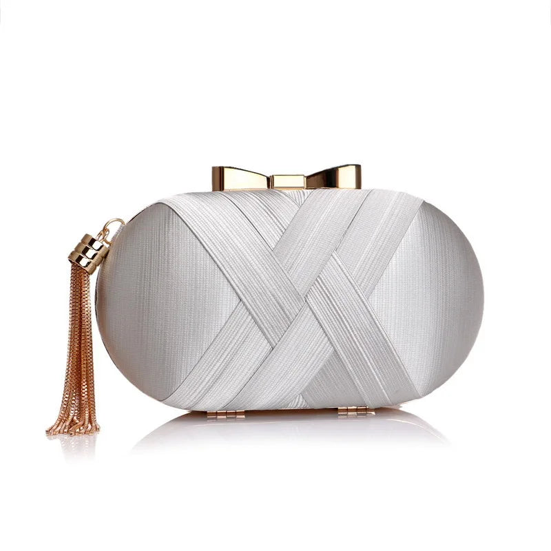 Clutch Bag for Women Elegant Tassel Lightweight Sparkling Compact for Party Wedding Evening