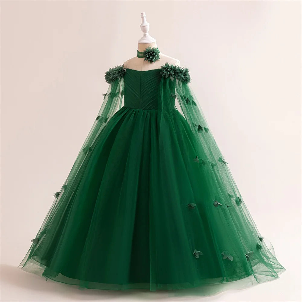 Off-Shoulder Tulle Junior Bridesmaid Dress