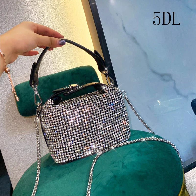 Crystal Rhinestone Silver Evening Clutch