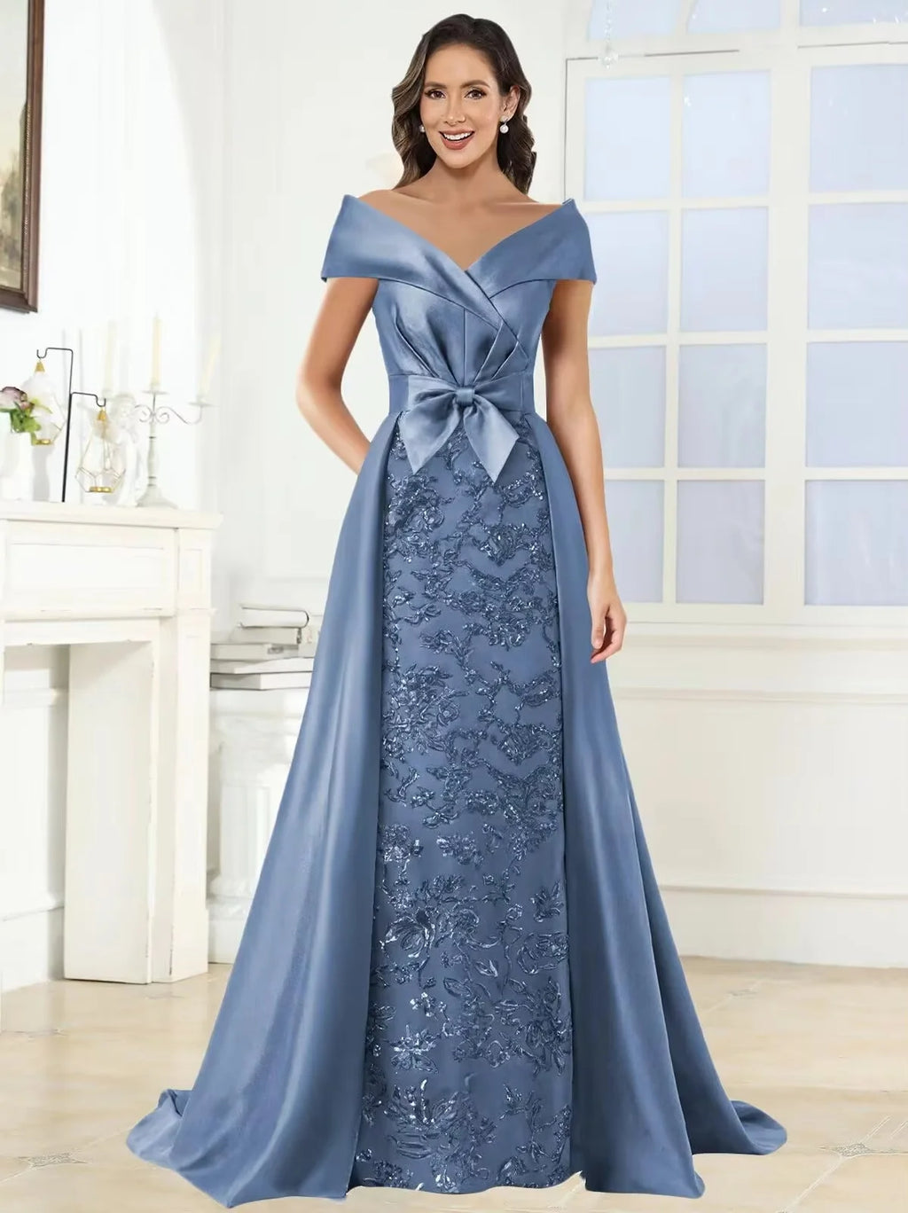 Plus Size Mother Of The Bride Dresses Off The Shoulder Appliques Groom Long Mother Dresses For Wedding Guest Dress Customized