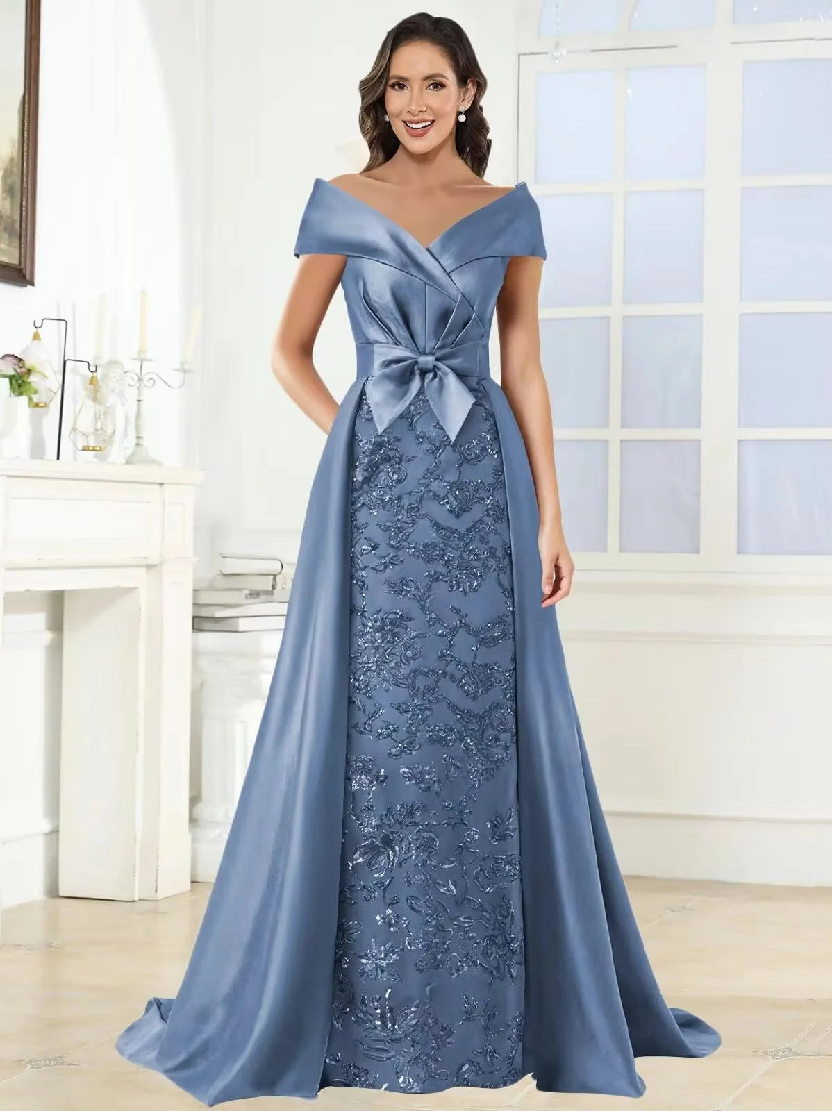 Plus Size Mother Of The Bride Dresses Off The Shoulder Appliques Groom Long Mother Dresses For Wedding Guest Dress Customized