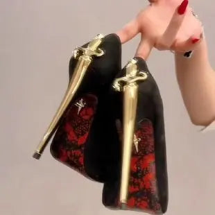 Pointed Toe Stiletto High Heels Female Royal Sister Light Mouth Patent Leather Sexy Celebrity Style Single Shoes