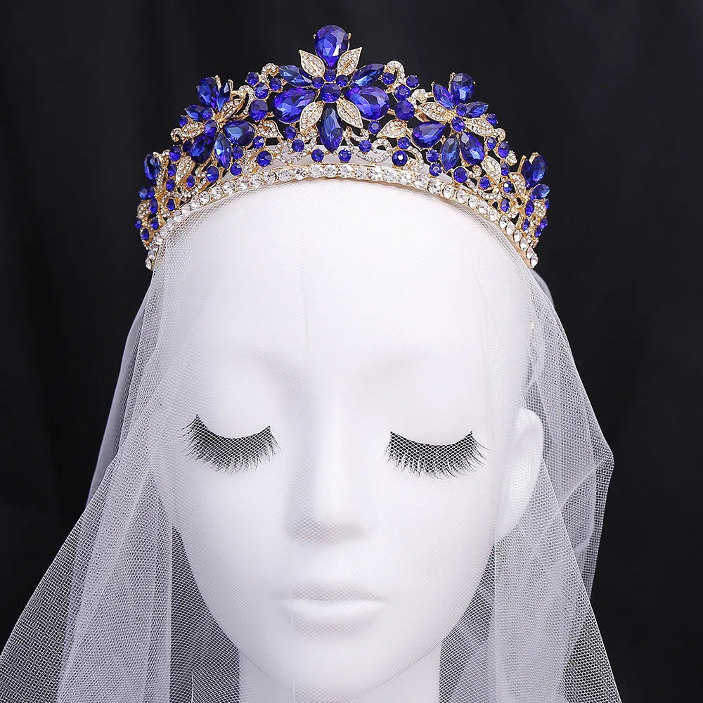 Baroque Crystal Crown Tiara