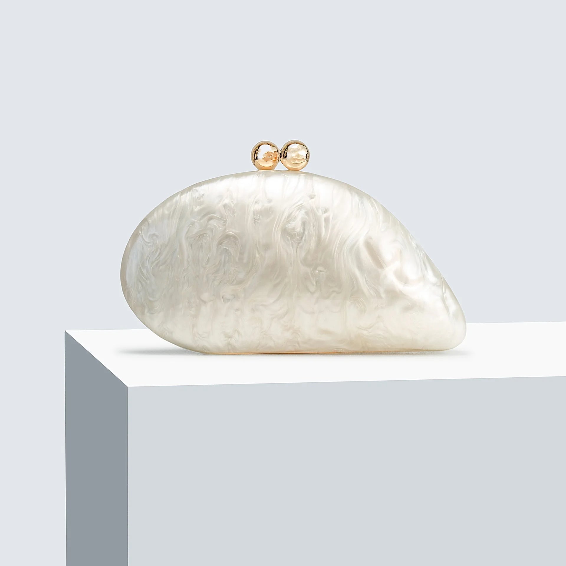 Oval Shell Acrylic Crossbody Clutch