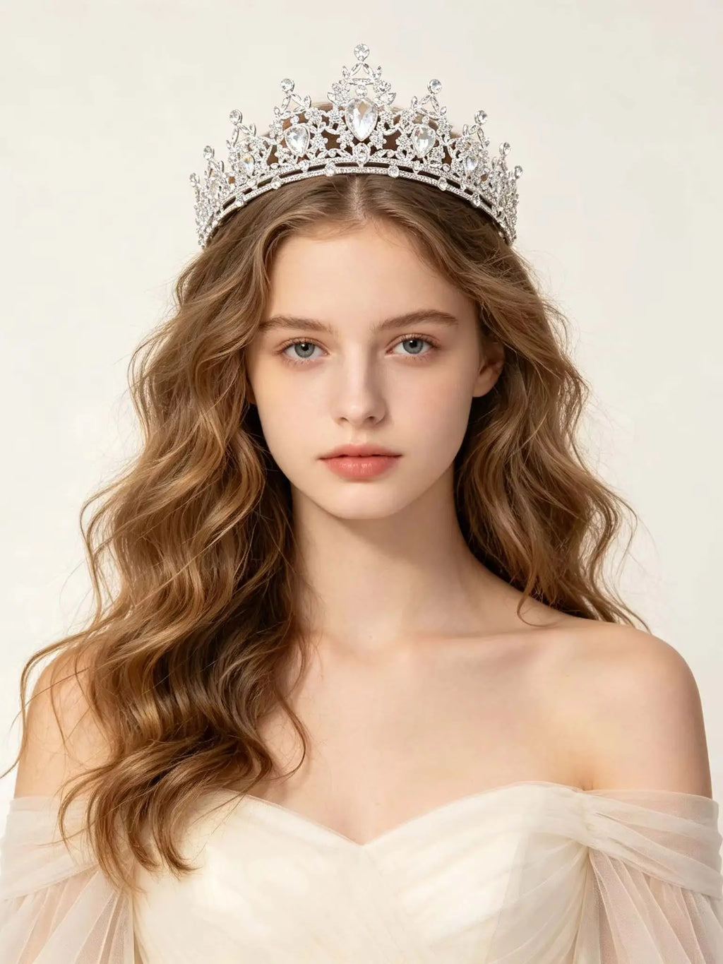 Wedding Hair Tiara Crystal Bridal Tiara Crown Silver Color Diadem Veil Tiaras Wedding Hair Accessories Headpieces Head Jewelry