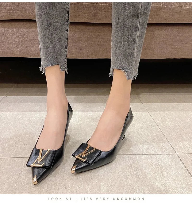 2026 Summer New Pointed-Toe Stiletto Heels, Women's Medium Height Office Pumps, Elegant Work Dress Shoes for Commuting