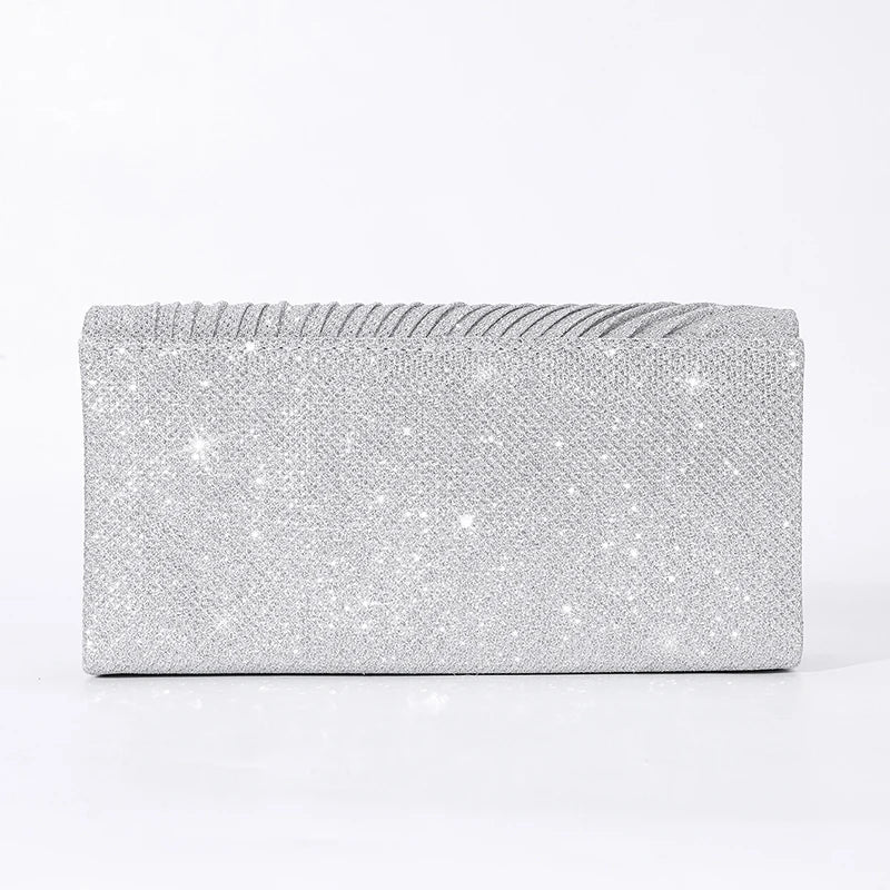 Women's Evening Shoulder Bag Bridal Clutch Party Prom Wedding Envelope Handbag Glitter Shiny Purses Sling Dating Dressy Bag