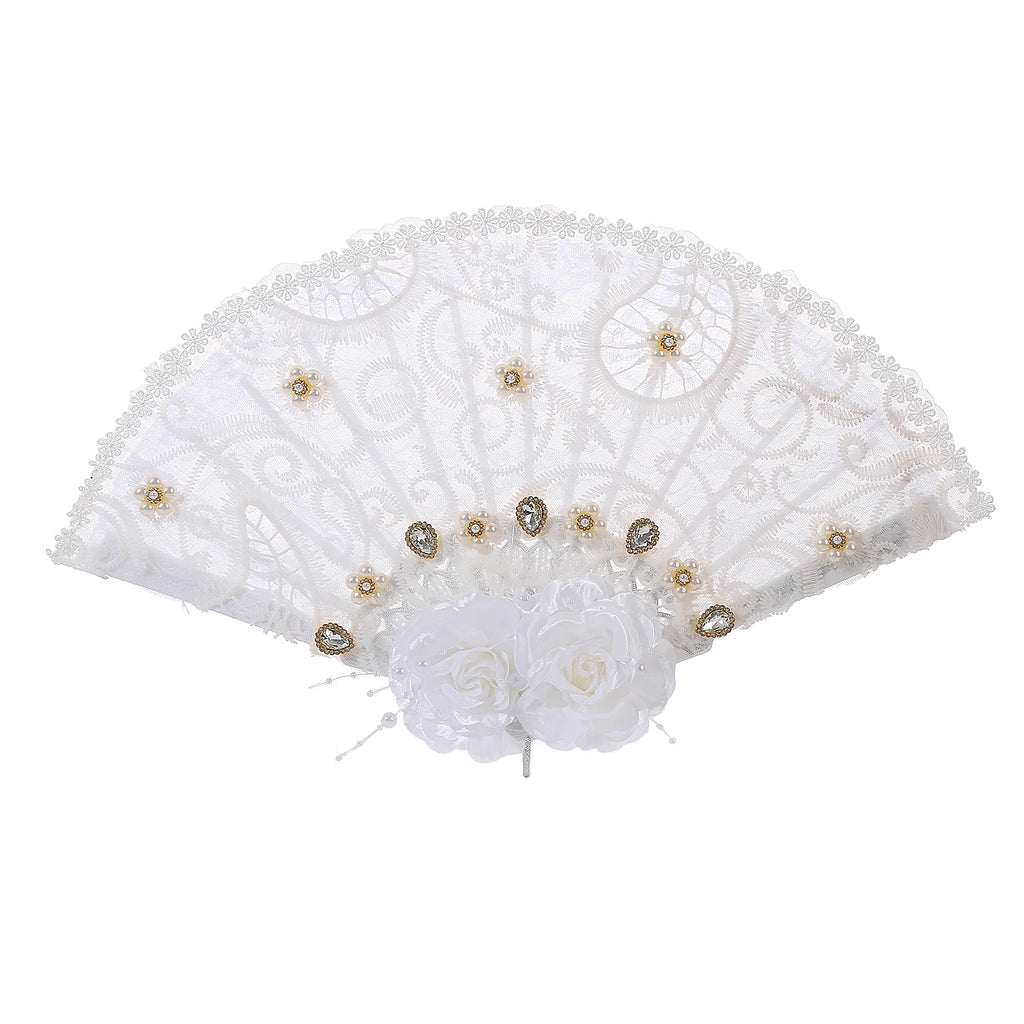 A Wedding Decoration Fan, Snow White Art Flower Decoration Wedding Supplies, Suitable for Bridal Engagement and Wedding Season,