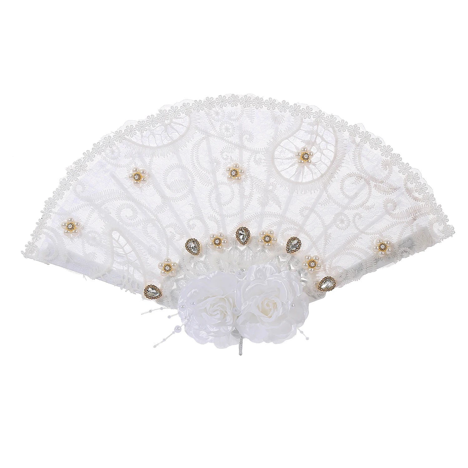 A Wedding Decoration Fan, Snow White Art Flower Decoration Wedding Supplies, Suitable for Bridal Engagement and Wedding Season,