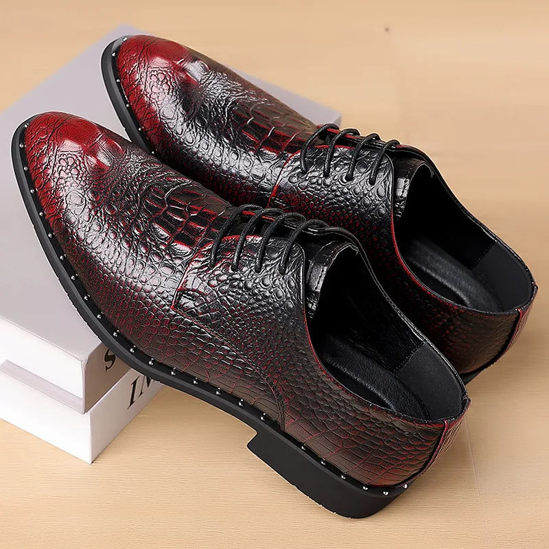 Men's Dress Shoes Business Formal Leather Lace Up All Season Comfortable Wedding Shoes Classic Business Casual Durable Footwear